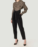 RUSKO STRONG SHOULDER LEOPARD TOP image number null